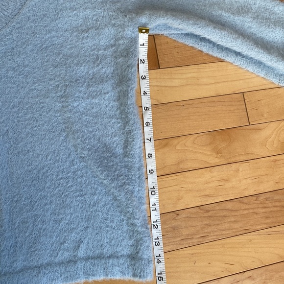 Marled Light Blue Fuzzy Sweater - Picture 8 of 9